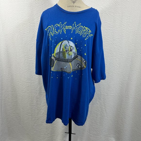 Rick and Morty Mens Lime Green Spaceship Terrified Faces Graphic T Shirt - Picture 1 of 5